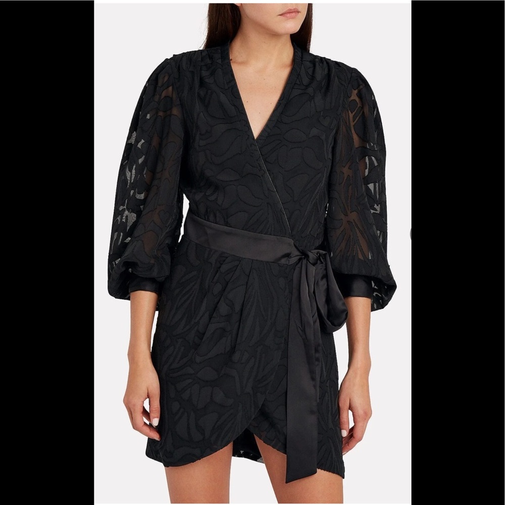 NIGHT NIGHT JONATHAN SIMKHAI Black Wrap Mini Dress